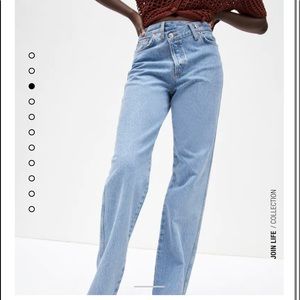 Zara crossed button full length jeans